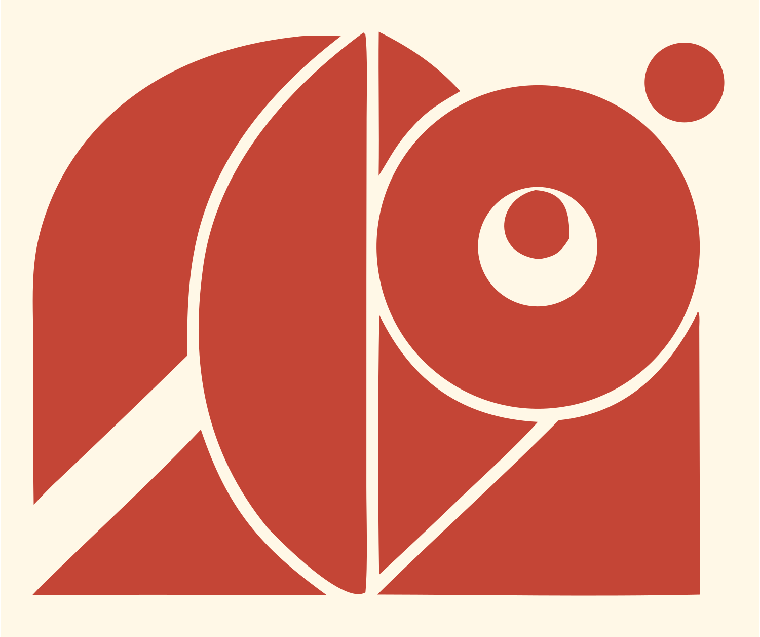 Sloth Eye Circle Logo #fff8e7/#c44536
