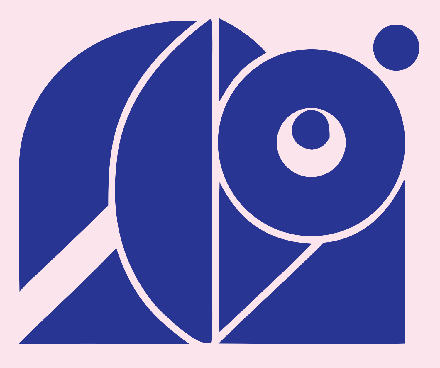 Sloth Eye Circle Logo #fce4ec/#283593