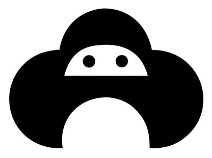 Cloud Ninja Sloth Logo #ffffff/#000000