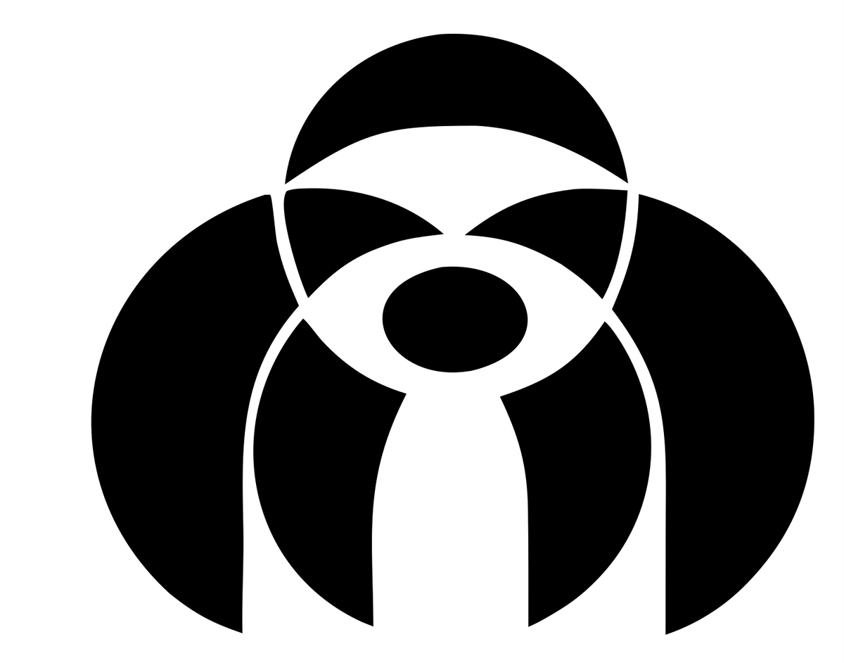 Three Circle Sloth Logo #ffffff/#000000
