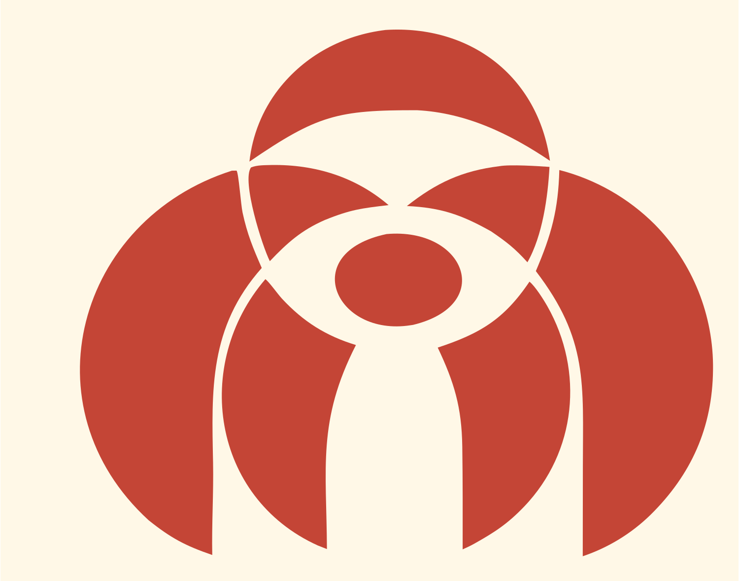 Three Circle Sloth Logo #fff8e7/#c44536