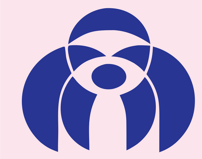 Three Circle Sloth Logo #fce4ec/#283593