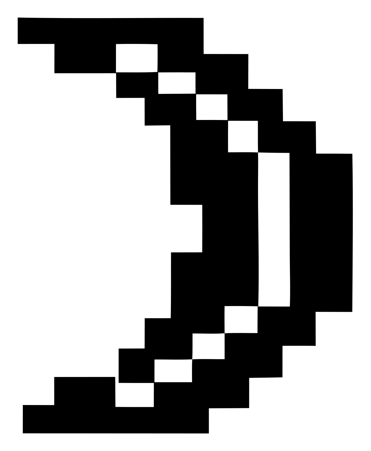 8-Bit Falling Leaf Logo #ffffff/#000000