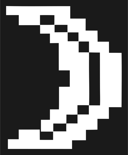 8-Bit Falling Leaf Logo #1a1a1a/#ffffff