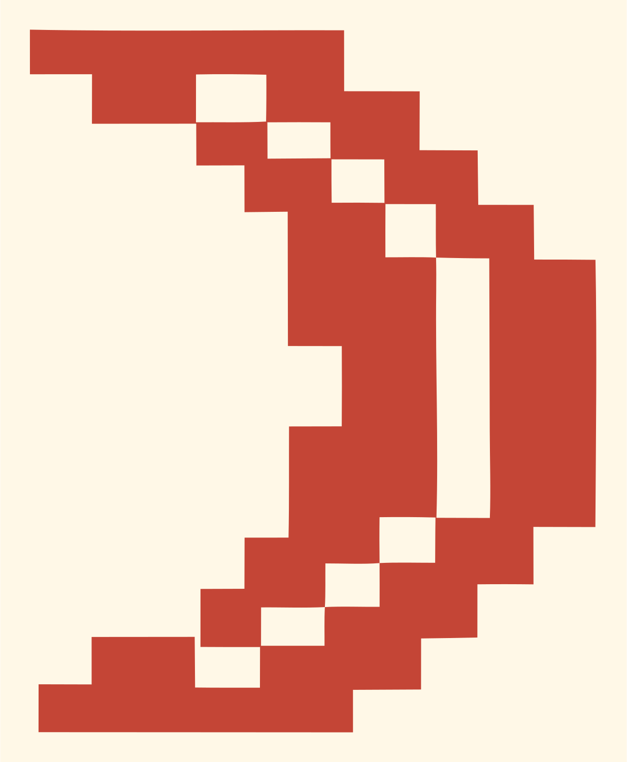 8-Bit Falling Leaf Logo #fff8e7/#c44536