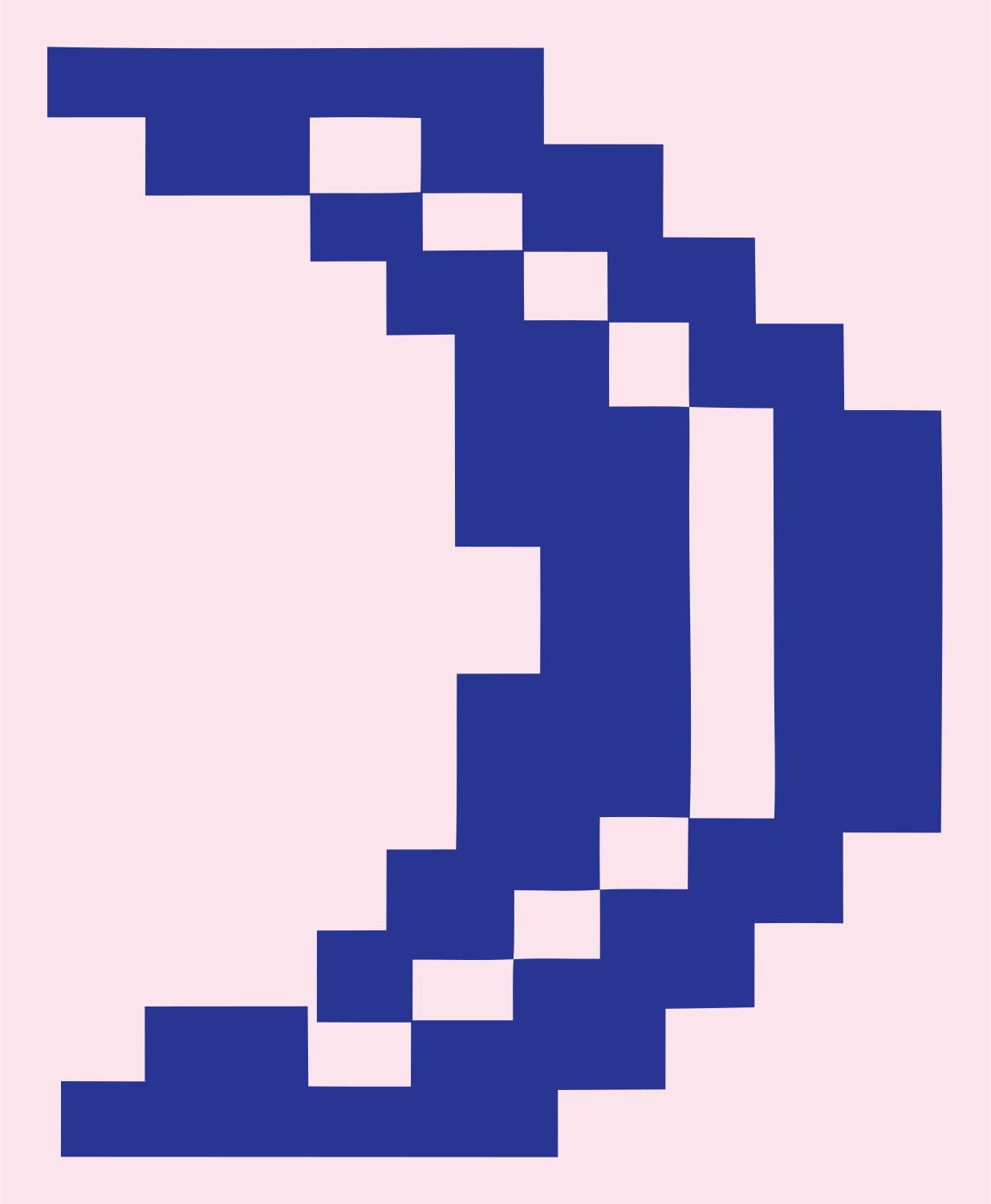 8-Bit Falling Leaf Logo #fce4ec/#283593