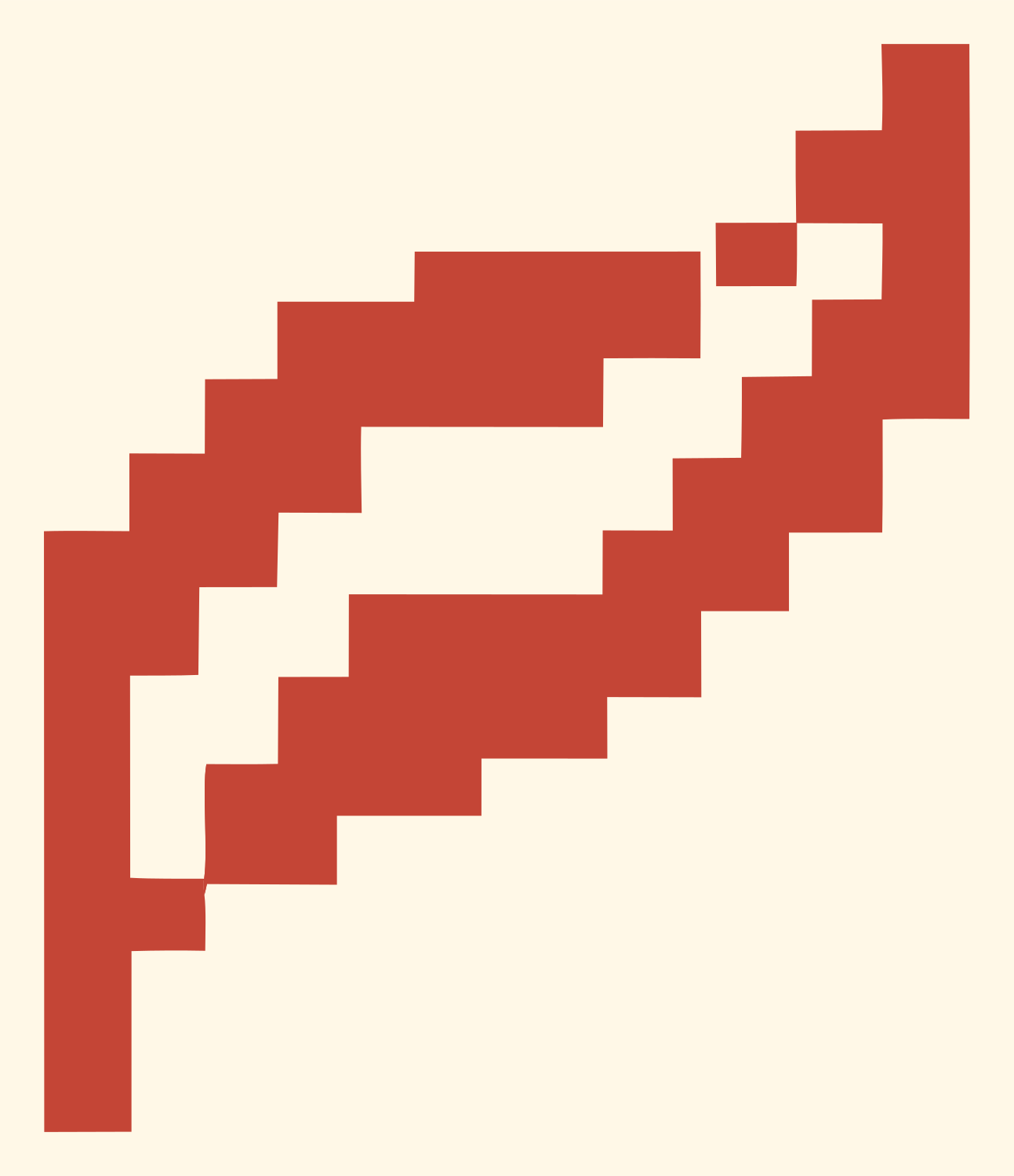 Pixel Feather Logo #fff8e7/#c44536