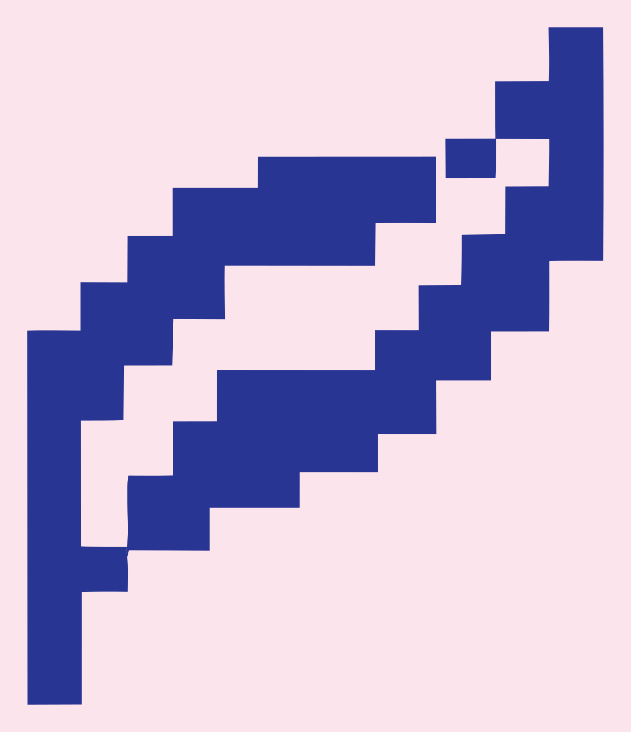 Pixel Feather Logo #fce4ec/#283593