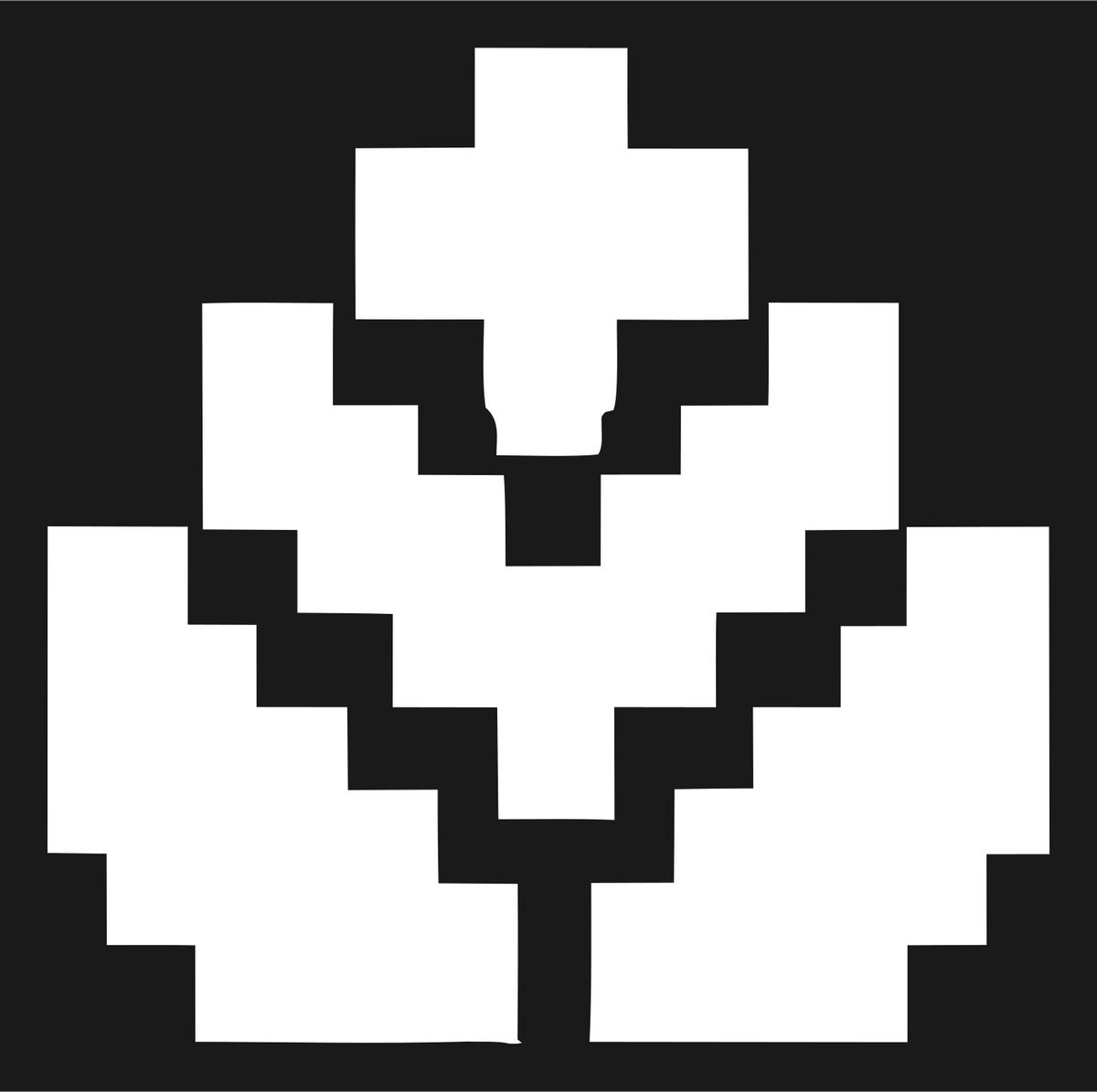 Pixel Lotus Flower Logo #1a1a1a/#ffffff