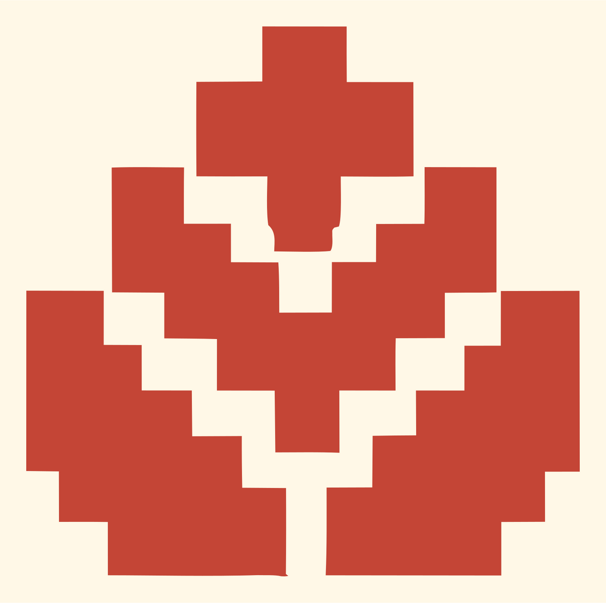 Pixel Lotus Flower Logo #fff8e7/#c44536