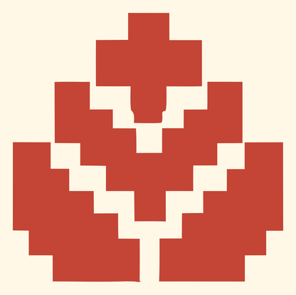 Pixel Lotus Flower Logo #fff8e7/#c44536
