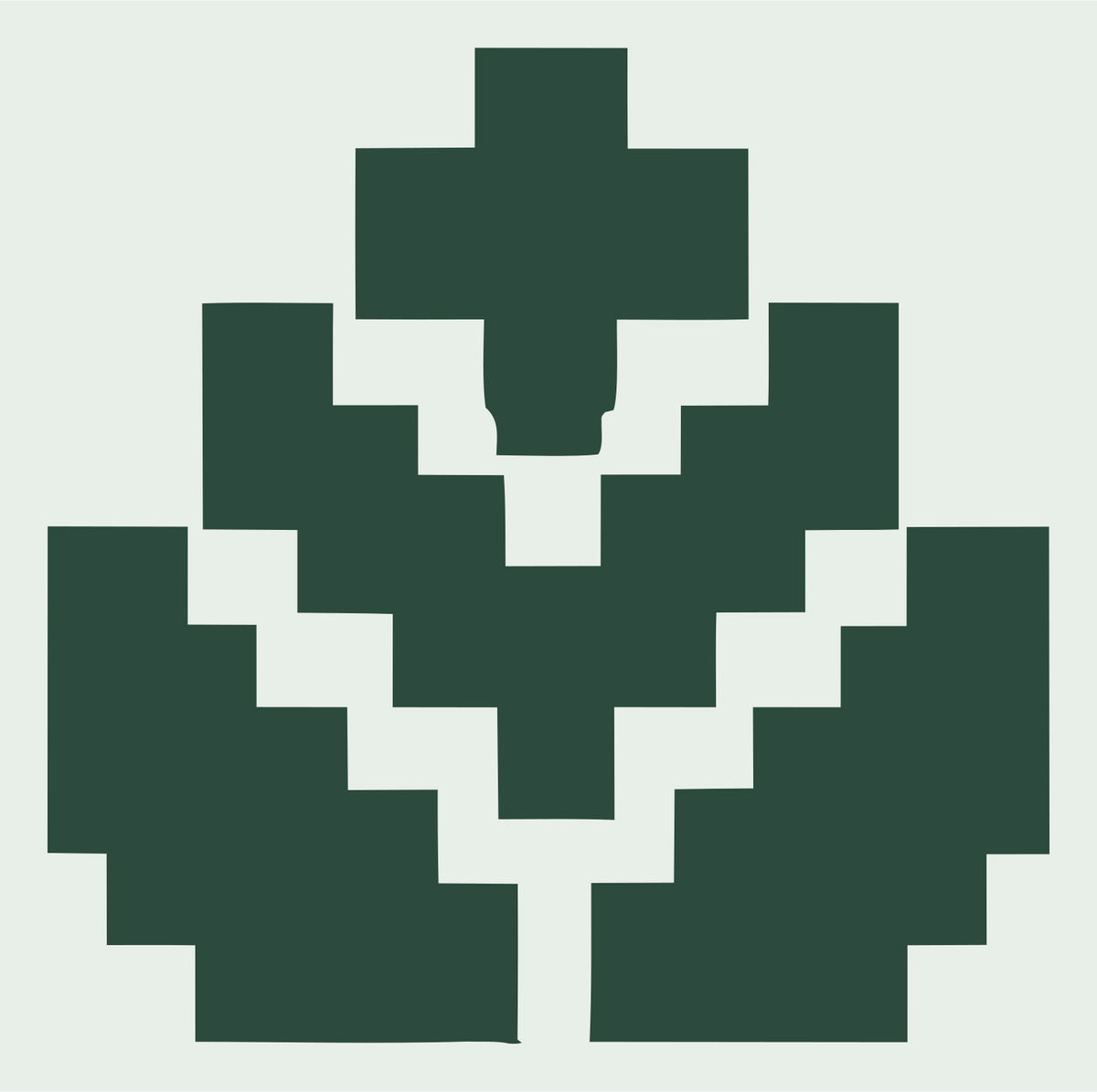 Pixel Lotus Flower Logo #e8efe9/#2d4a3e