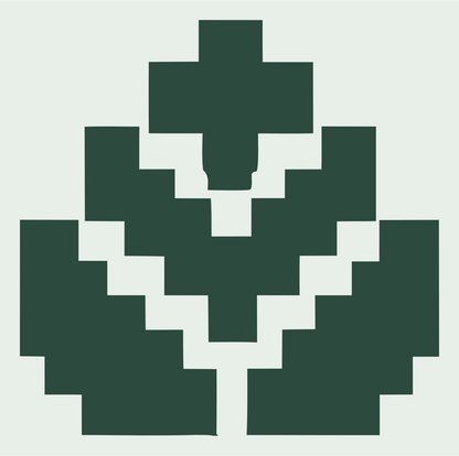 Pixel Lotus Flower Logo #e8efe9/#2d4a3e