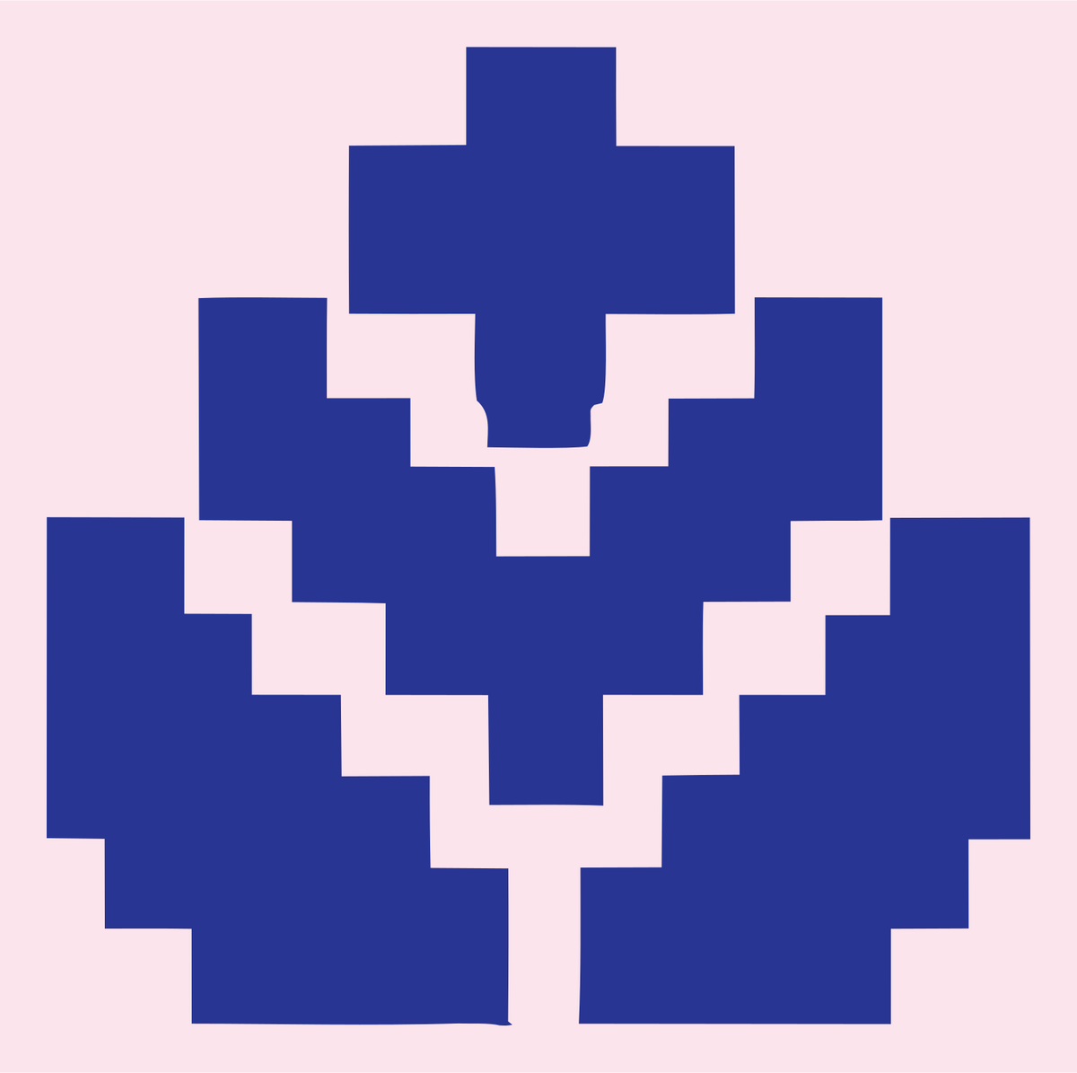 Pixel Lotus Flower Logo #fce4ec/#283593