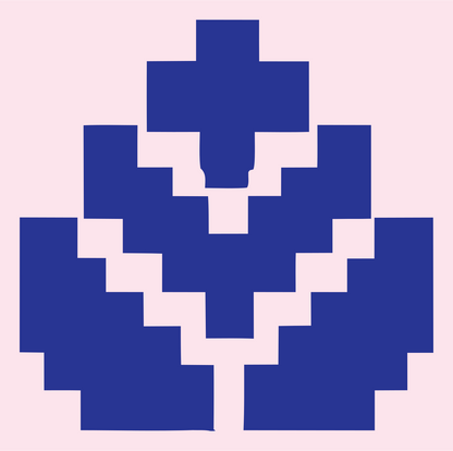 Pixel Lotus Flower Logo #fce4ec/#283593