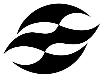 Double Wave Curl Logo #ffffff/#000000