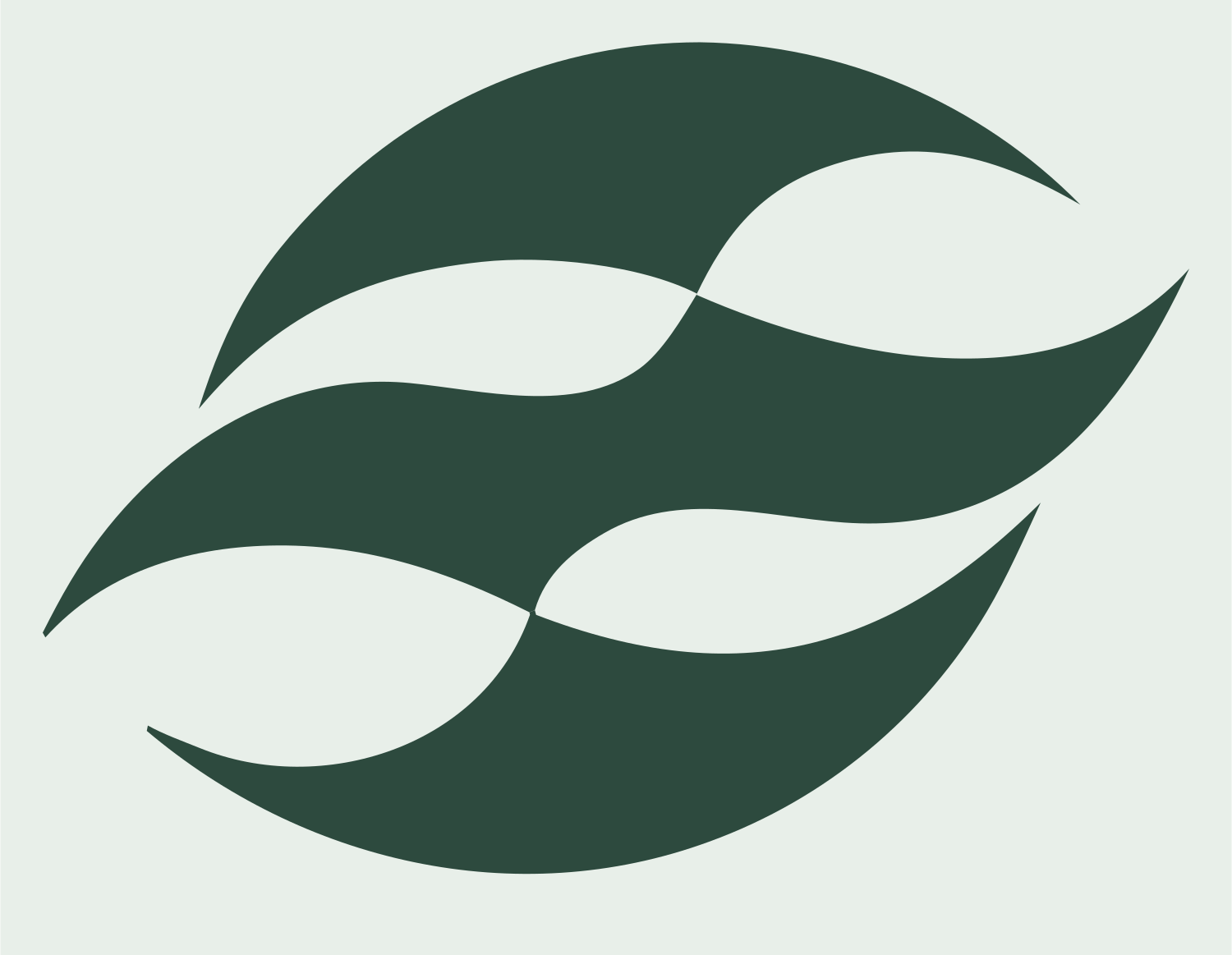 Double Wave Curl Logo #e8efe9/#2d4a3e