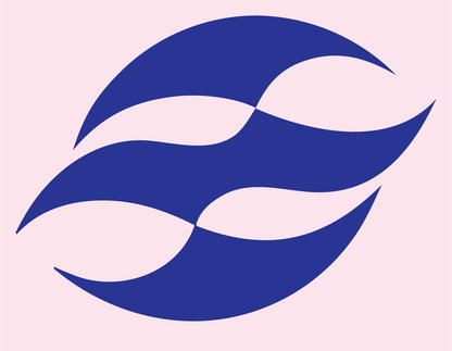 Double Wave Curl Logo #fce4ec/#283593