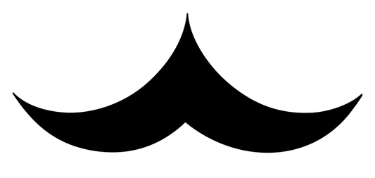 Mustache Silhouette Wave Logo