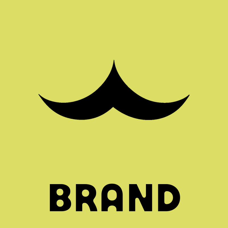 Mustache Silhouette Wave Logo preview