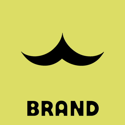 Mustache Silhouette Wave Logo preview