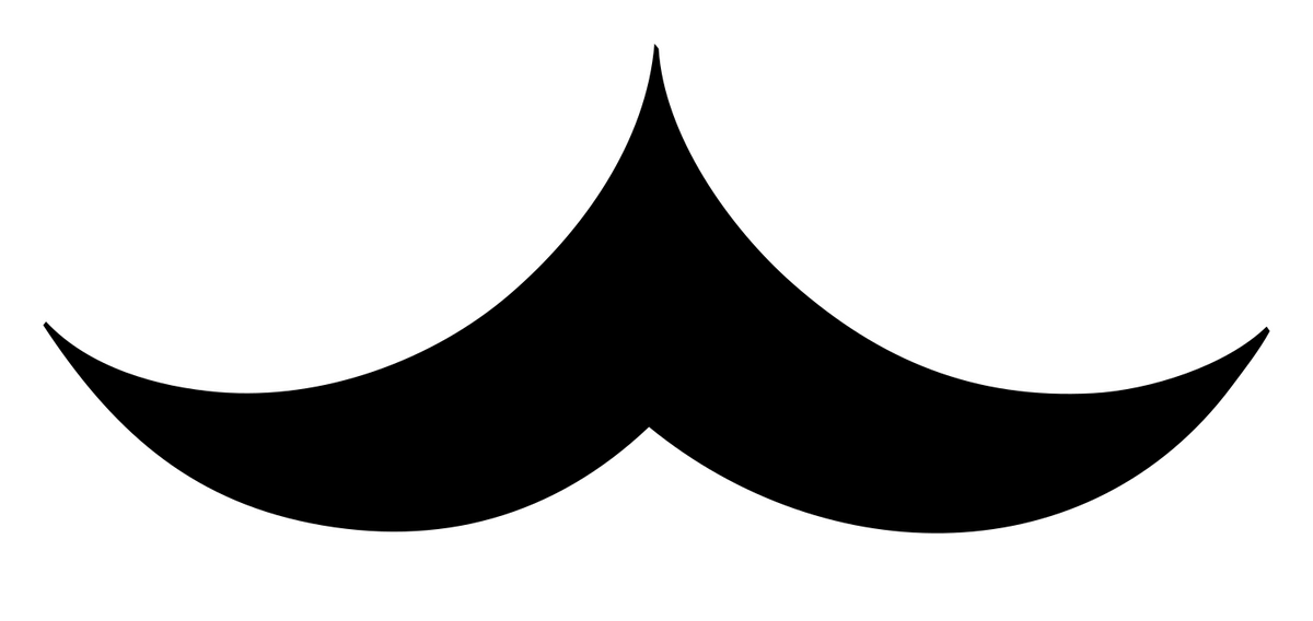 Mustache Silhouette Wave Logo #ffffff/#000000