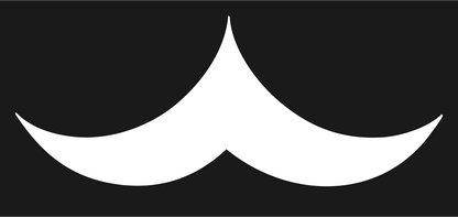 Mustache Silhouette Wave Logo #1a1a1a/#ffffff