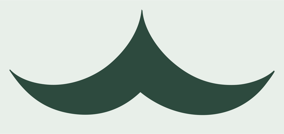 Mustache Silhouette Wave Logo #e8efe9/#2d4a3e