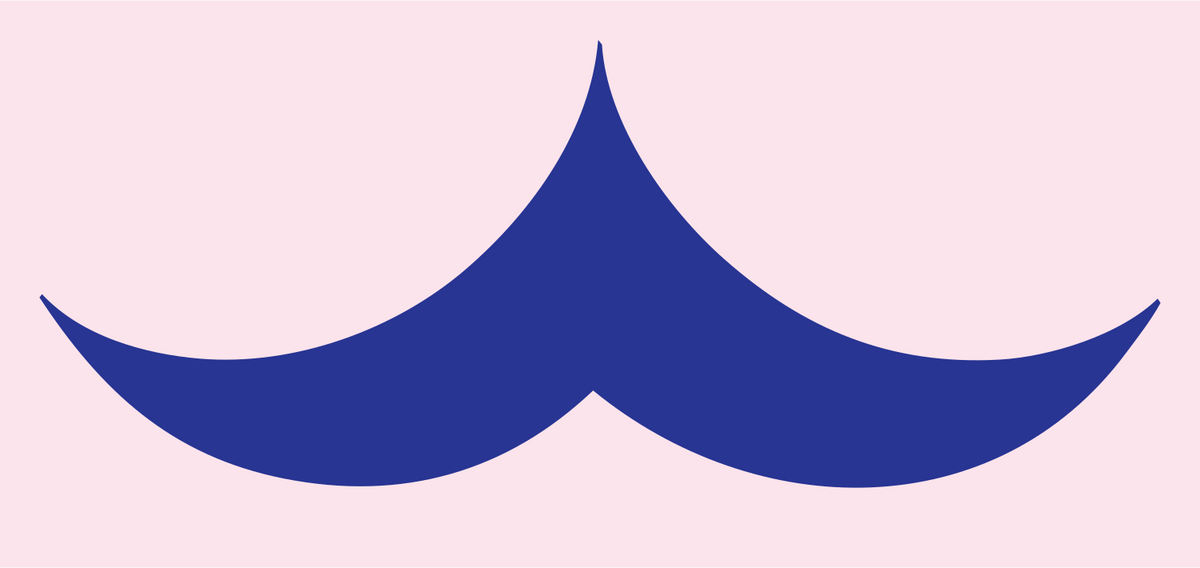 Mustache Silhouette Wave Logo #fce4ec/#283593