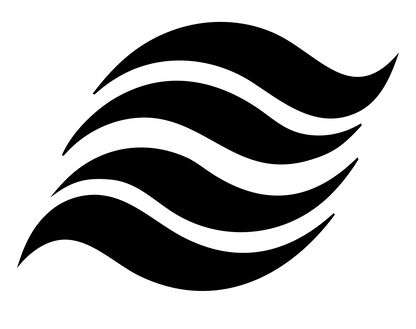 Stacked Wave Bands Logo #ffffff/#000000