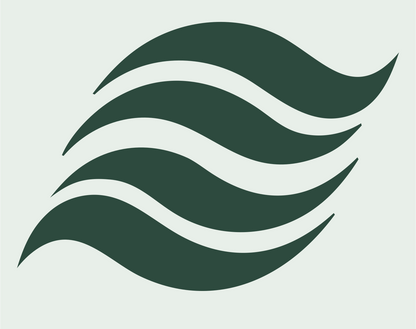 Stacked Wave Bands Logo #e8efe9/#2d4a3e