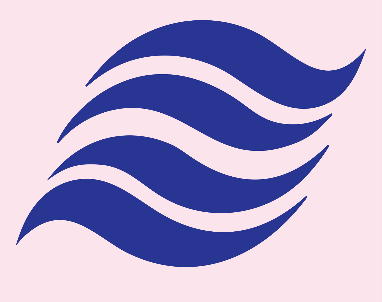 Stacked Wave Bands Logo #fce4ec/#283593