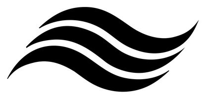 Triple Wave Swoosh Logo #ffffff/#000000