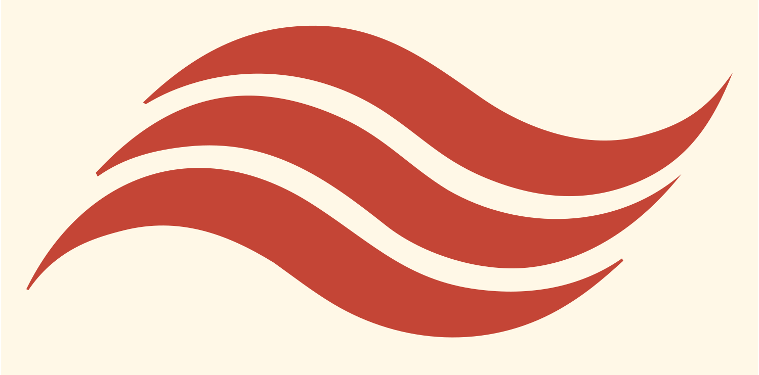 Triple Wave Swoosh Logo #fff8e7/#c44536