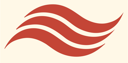 Triple Wave Swoosh Logo #fff8e7/#c44536