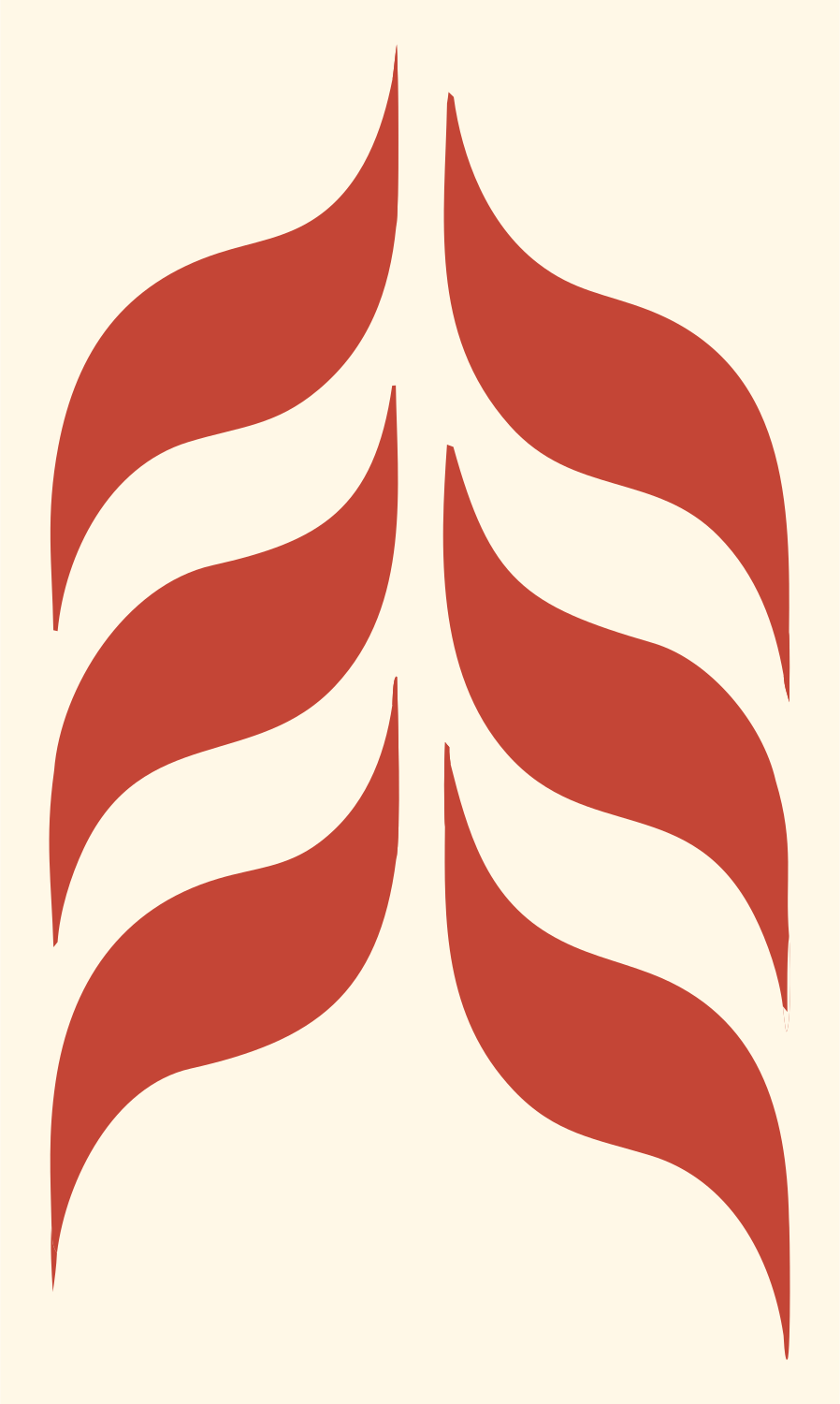 Feather Leaf Pictogram Logo #fff8e7/#c44536