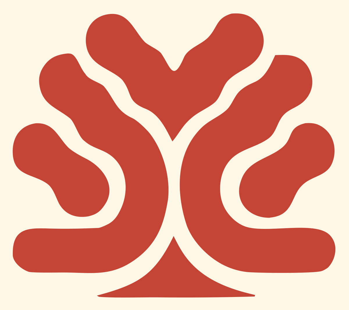 Spreading Oak Tree Logo #fff8e7/#c44536