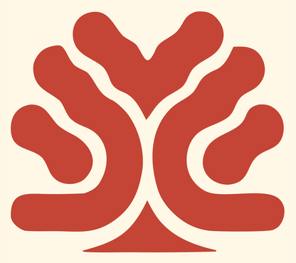 Spreading Oak Tree Logo #fff8e7/#c44536