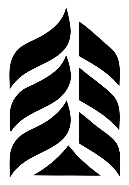 Split Feather Leaf Logo #ffffff/#000000