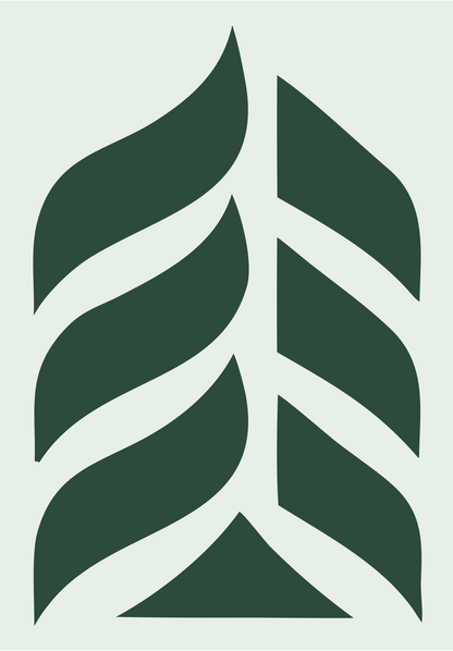 Split Feather Leaf Logo #e8efe9/#2d4a3e