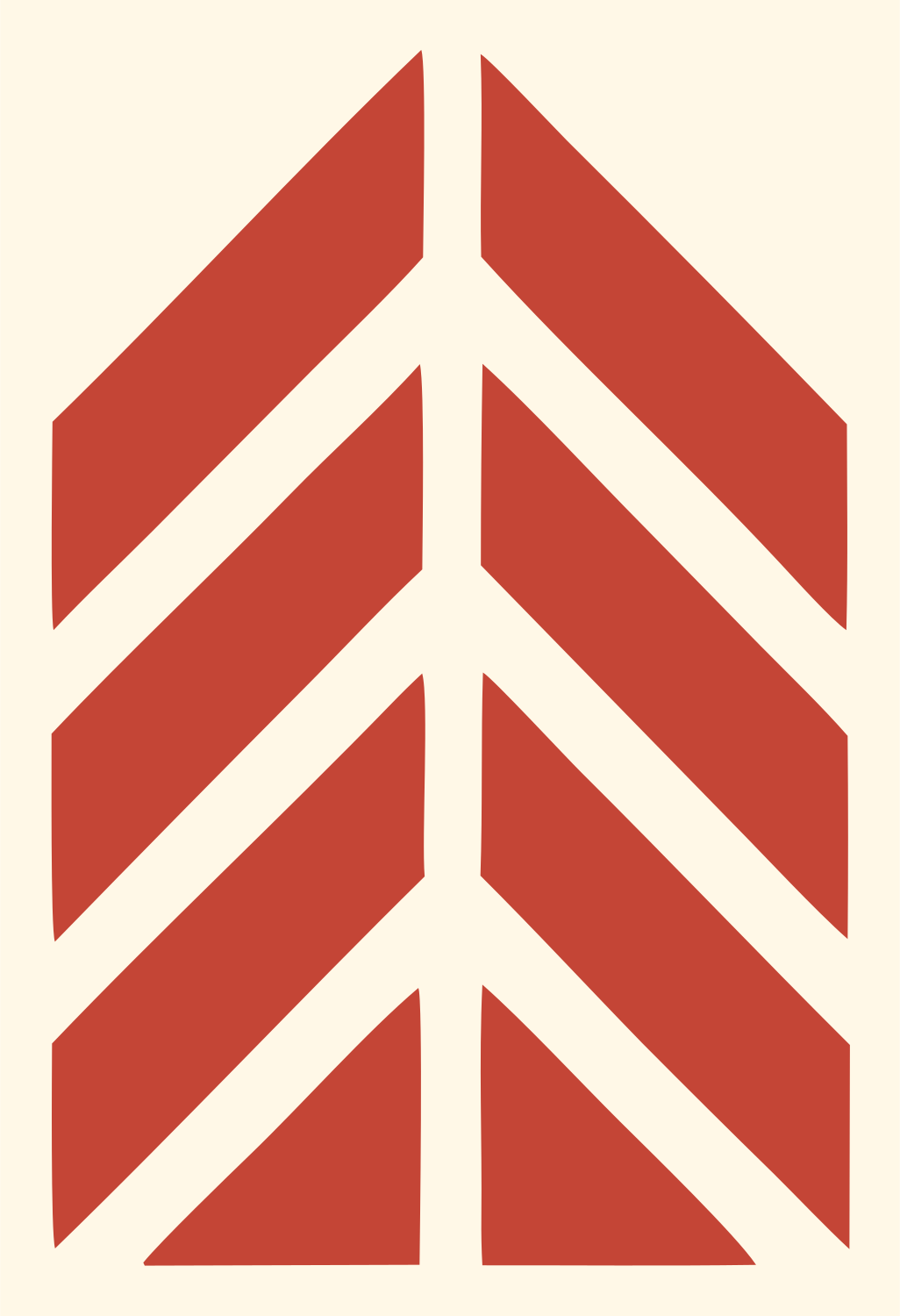 Chevron Feather Arrow Logo #fff8e7/#c44536