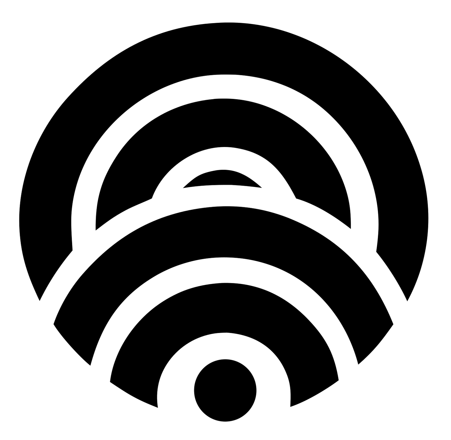 Concentric Arches Signal Logo #ffffff/#000000