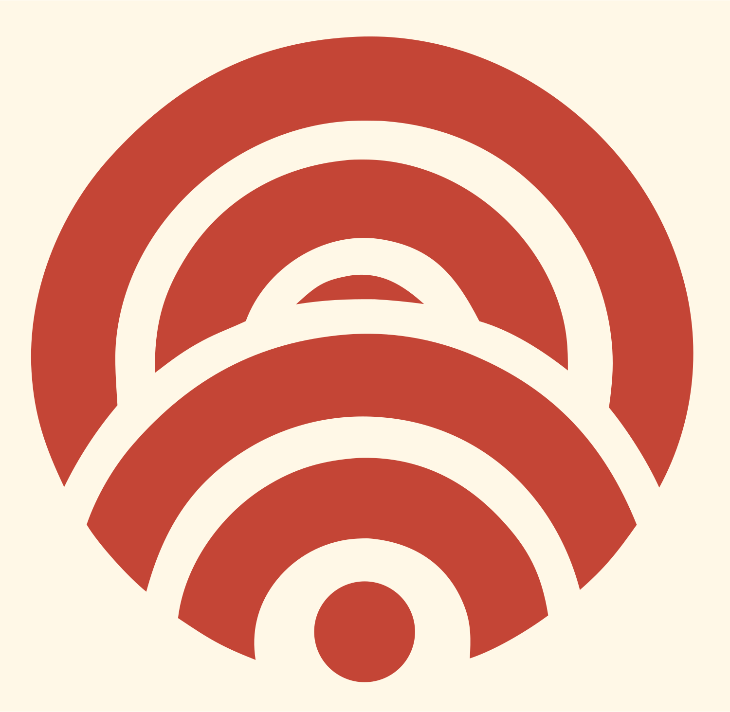 Concentric Arches Signal Logo #fff8e7/#c44536