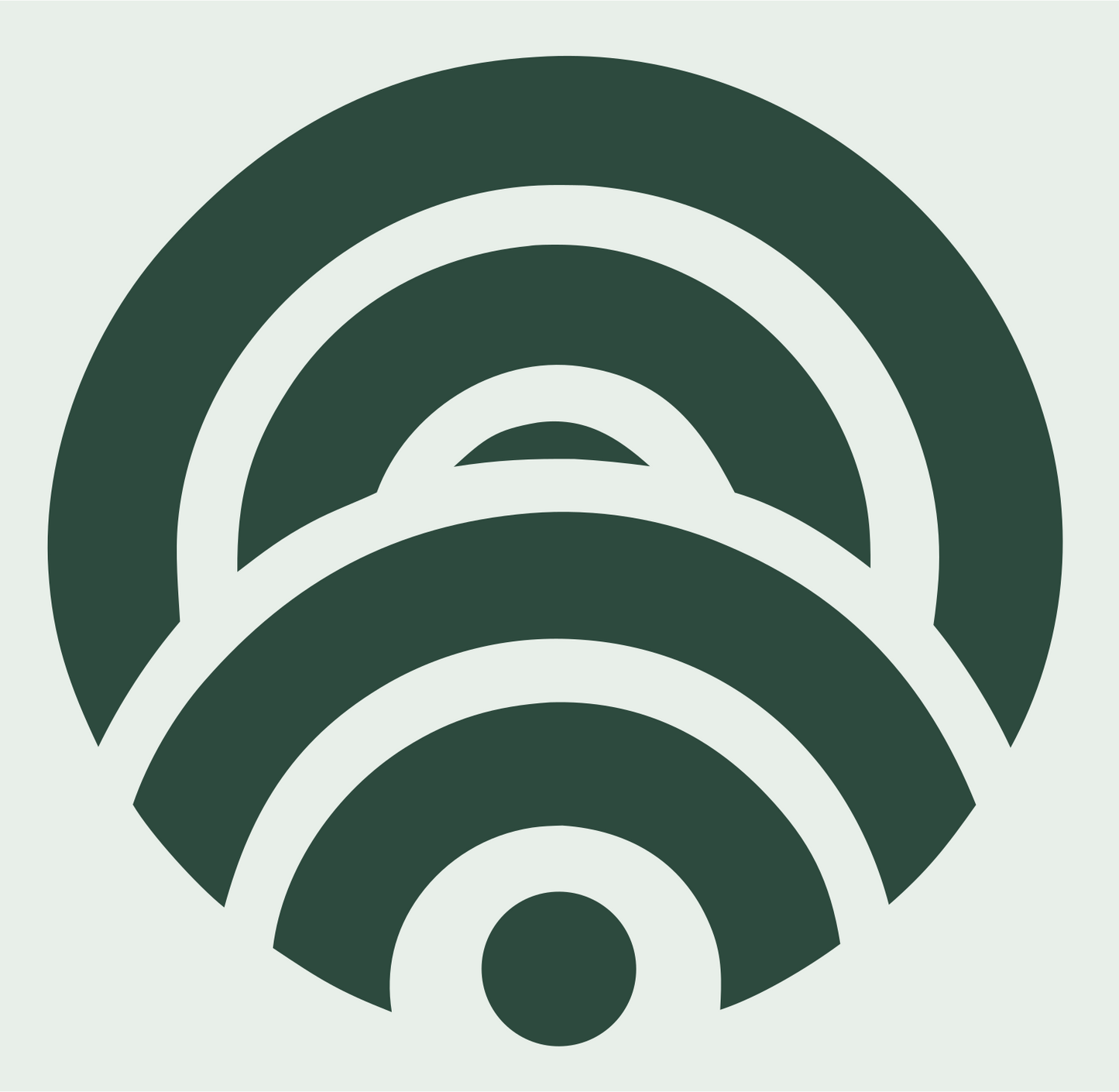 Concentric Arches Signal Logo #e8efe9/#2d4a3e