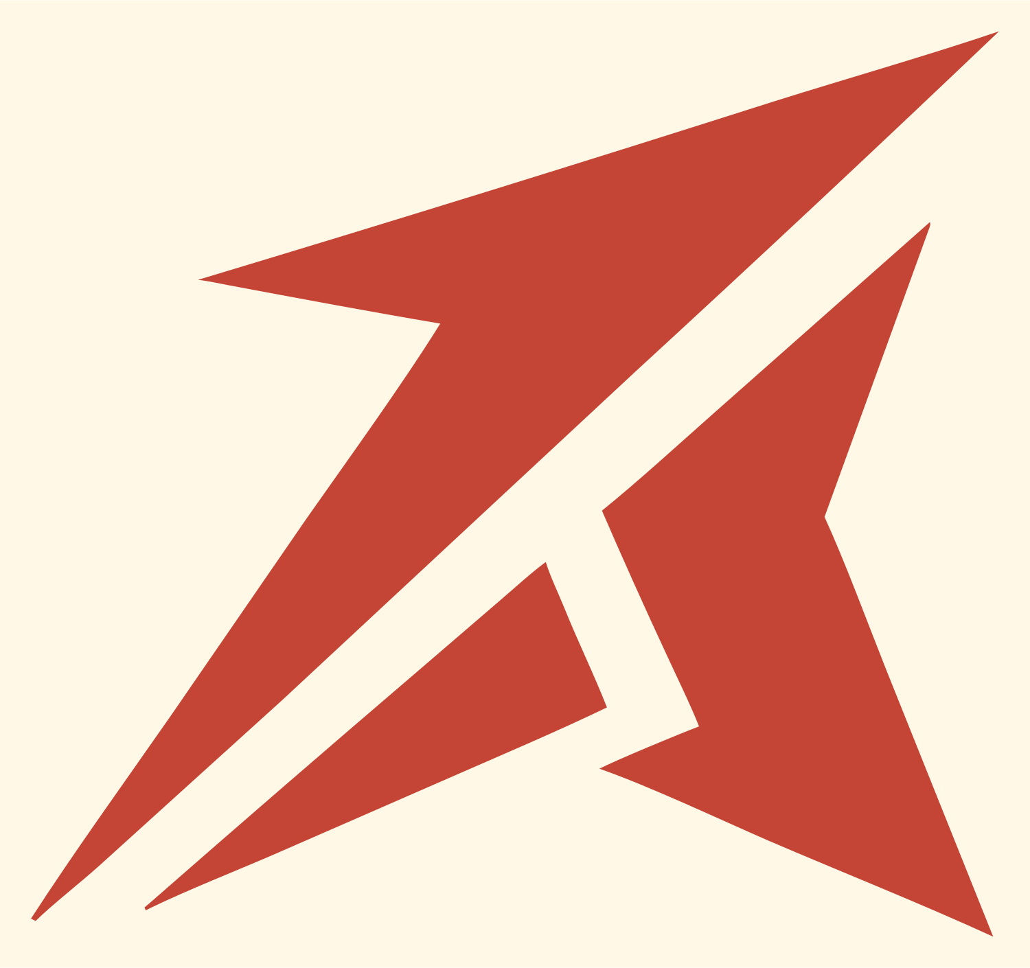 Lightning Bolt Star Logo #fff8e7/#c44536