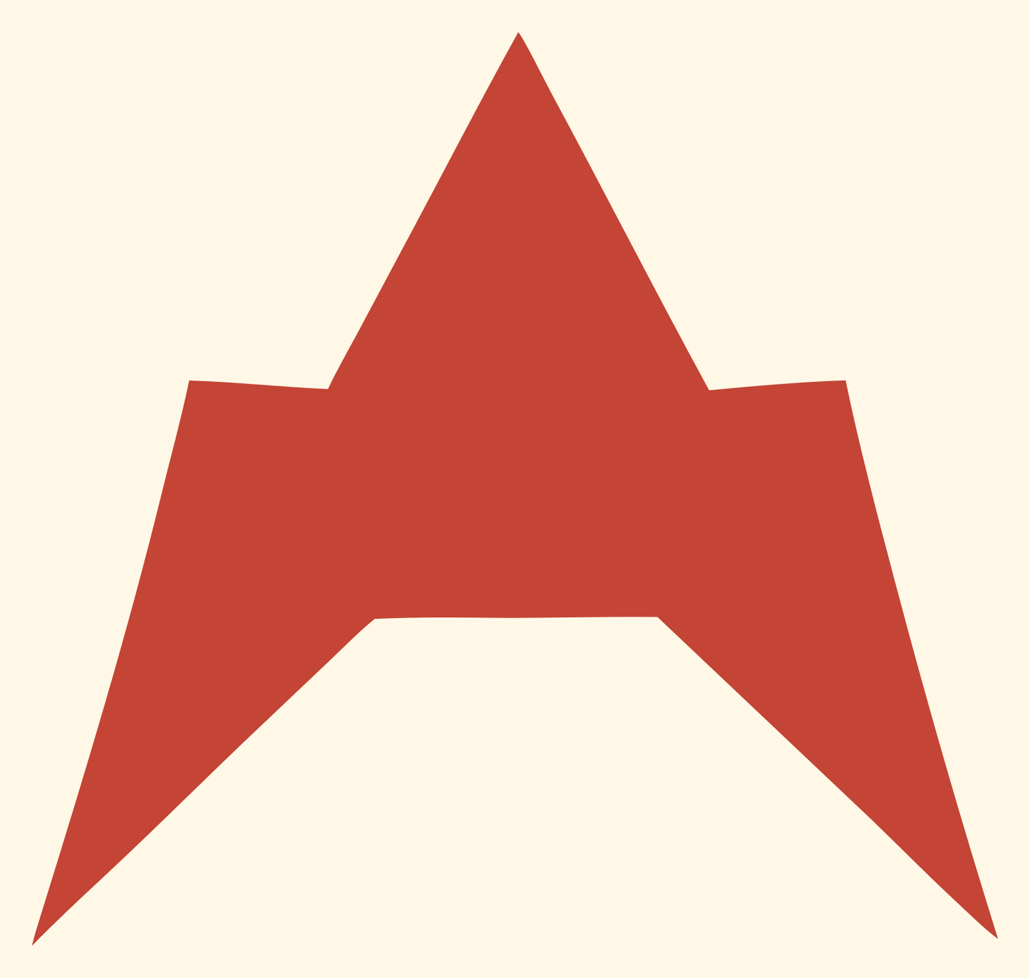 Angular Letter A Logo #fff8e7/#c44536