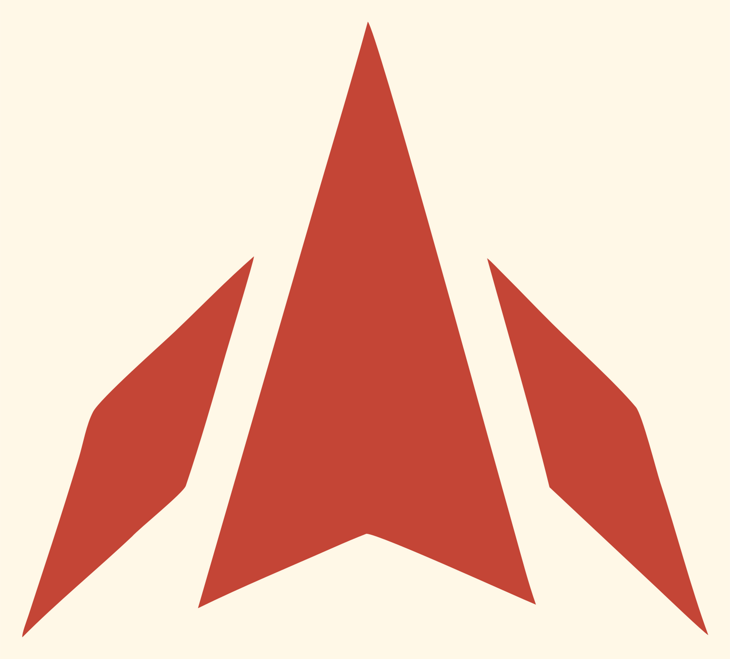 Rocket Thrust Arrow Logo #fff8e7/#c44536