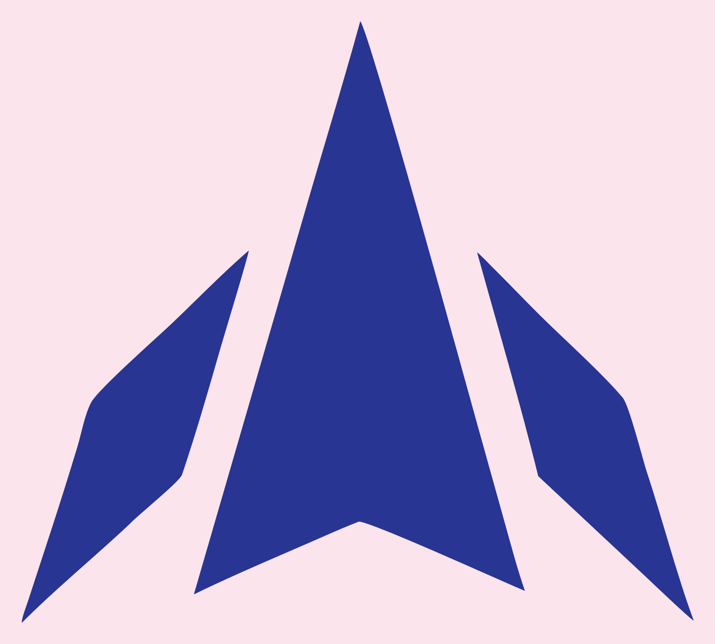 Rocket Thrust Arrow Logo #fce4ec/#283593
