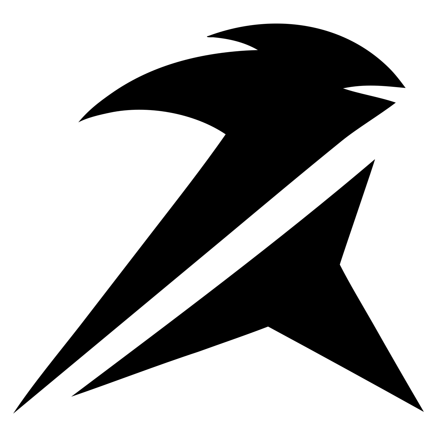 Swooping Falcon Silhouette Logo #ffffff/#000000