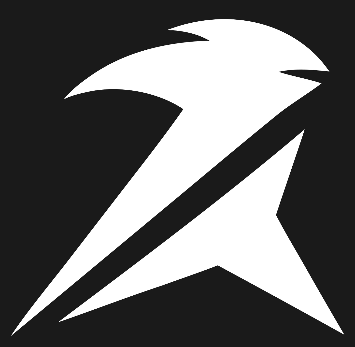 Swooping Falcon Silhouette Logo #1a1a1a/#ffffff